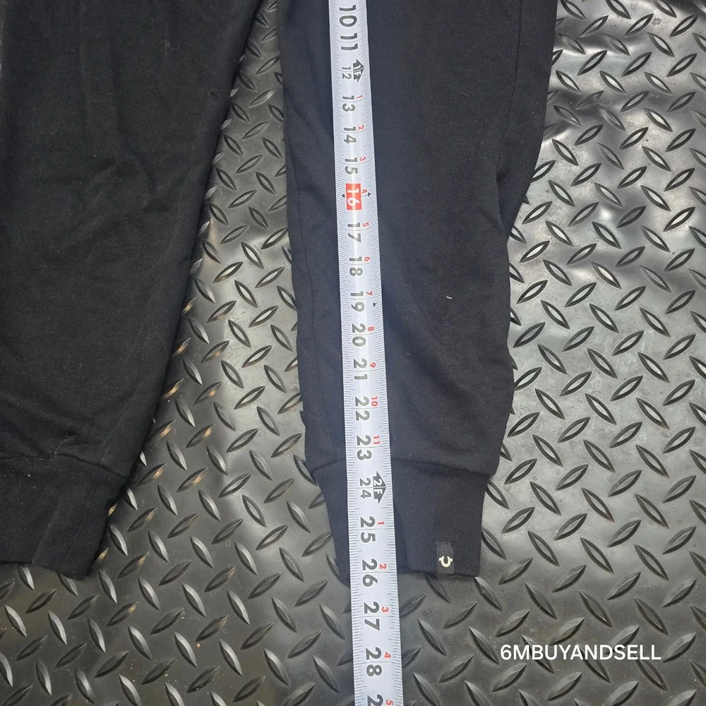 True Religion Mens Black Jogger Sweatpants Drawstring Fleece‎ Pants L 36809-00
